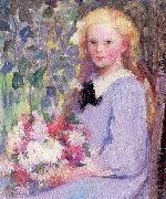 Palmer, Pauline Girl with Flowers china oil painting reproduction